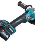 Badass Cordless Angle Grinder Kit Including Dual 40V Max Batteries And Smart Charger For Swift 125mm Metal Cutting, featuring a 125mm wheel.