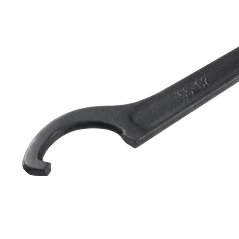 Top Shelf Heavy Duty C Hook Spanner Wrench For ER Collet Chuck Nuts 55 To 62 Mm Forged High Carbon Steel Gear close-up view.