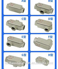 Eight explosion-proof junction boxes (A–H types), metal enclosures with conduit fittings.