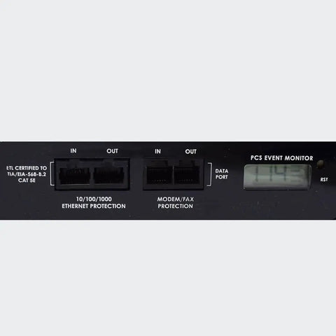 Next Gen Surge Protector With Built In Noise Filter And Power Monitor 120 Volt 15 Amp Three 5-15R Outlets RJ-45 Network Protection
