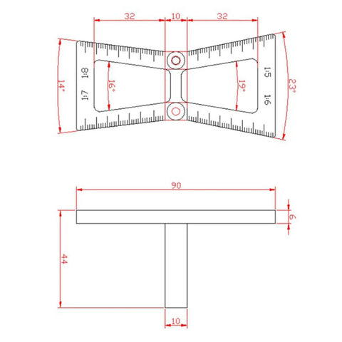 Top Shelf Aluminum Dovetail Marker Tool For Heavy Duty Woodworking Crafts And Shop Projects Slick Precision Guide size dimensions layout design.