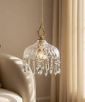 Top Shelf Vintage Crystal Pendant Light With Dope Diamond Cut Glass Shade And Legit Brass Accents Adjustable 0.5 To 70 Inch Cord, stylish lighting above sofa.