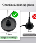 UT106 Dual Band Magnetic Base Ham Radio Antenna with SMA Female Connector comparison of large 6.3 cm suction cup vs 3 cm cup