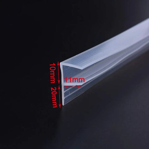 F Type Glass Door Seal Strips For Three Eighths Inch Glass, Overlap Seal for Sliding Shower Doors, silicone gasket profile view
