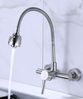 304 Stainless Steel Wall-Mounted Faucet Multifunctional Kitchen Tap Hot & Cold Water with flexible spout installation
