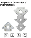 Heavy Duty Magnetic Welding Positioner 75KG Multi-Angle Holder for Pros Locks Metal Parts Tight During Fabrication And Complex Jobs With Flex Joint Adjusting From 45 To 180 Degrees For Total Stability No Slip, showing three angle positioning plates.