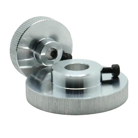 CNC Stepper Motor Hand Wheel Gear Up For Precision Inner Hole Options 5mm 6.35mm 8mm Rugged Hand Wheel On White Background