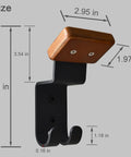 Dimensions of Heavy Duty Helmet Wall Mount Rack With Dual Key Hooks for Motorcycle Gear and Sports Helmets