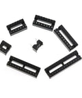 66 Piece DIP IC Socket Kit With Flat Feet Solder Type 2.54mm Pitch 0.5mm Above PCB Includes various pin sockets on white background
