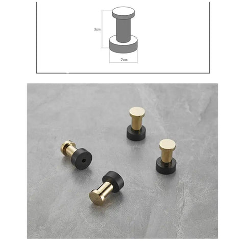 Killer Modern Wall Hooks Plus Dang Sturdy Towel Bars For Bathroom Or Kitchen Crafted From 304 Stainless Steel Rustproof Coat And Key Holder Hardware Set Of Four in black and gold finish.