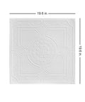 No Sweat Glue Up Foam Ceiling Tiles EZ Install Hides Popcorn Texture Fast Lightweight Styrofoam 19.6x19.6 inches plain white tile design.