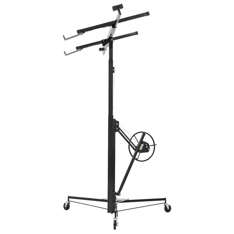 VEVOR 11ft Drywall Lift Heavy Duty 150 Lbs Sheetrock Hoist with adjustable telescoping arm and lockable wheels.