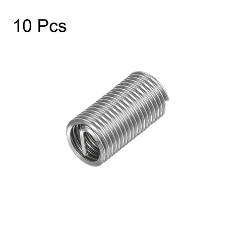 10 Pcs Helical Wire Thread Inserts M10 x 1.5, 304 Stainless Steel, 3D Length 30mm After Install, Coiled Threaded Sleeve