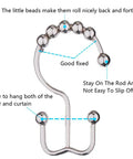 Rust Proof Stainless Steel Shower Curtain Hooks Set Of 12 With Easy Glide Double Rings Brushed Nickel diagram with labels