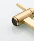 Brushed Gold Wall Mount Pot Filler Faucet With Folding Reach And Brass Construction Sixteen Point Seven Inch Extension