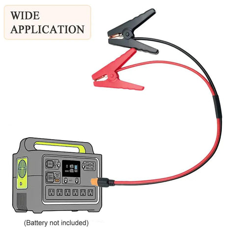 XT60i To Alligator Clip Cable 10AWG Extension with power station connection. XT60i Female Connector for RC battery and solar panel use.