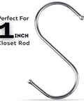Heavy Duty Stainless Steel S Hooks For Hanging Plants, Utensils, Pots And Clothes, 30 Pack, shown on white background