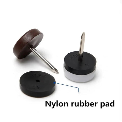 Heavy Duty Nylon Furniture Glides 400 Piece Pack thickened nail-in slides with nylon rubber pads for smooth floor protection.