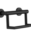 Toilet Paper Holder With Grab Bar ADA Compliant Matte Black Wall Mount Safety Handle Sturdy 300 Lb Capacity With Rust Resistant Zinc Posts And Stainless Steel Bar Easy Stud Installation