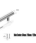 1 To 10 Piece Set Of Kitchen Cabinet Handles Stainless Steel Bar Pulls Drawer Hardware 96mm Long Sleek Dope Modern Look For Cabinets And Furniture Easy Install, 96mm hole center diagram