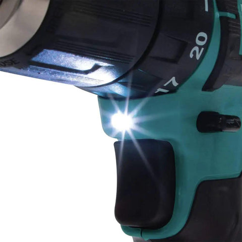 Close-up of Lightweight 12V Max Cordless Drill Driver And Impact Driver Combo Kit with built-in LED light