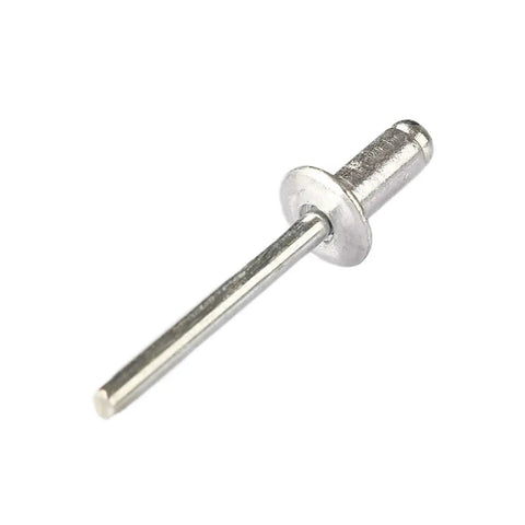 Close-up of a single aluminum dome rivet from the 120 Piece Blind Rivet Kit With Aluminum Dome Head Rivets M3.2 And M4.