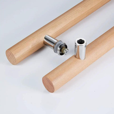 Rock Solid 304 Stainless Steel Connector, Top Shelf Heavy Duty Beech Wood Double Sided Push Pull Handle For Saunas, Sweet H Shape Door Pull Bar Hardware Upgrade Kit