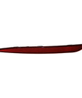 Tight Slick Rear Bumper Reflector Left Driver Side Lamp For Tesla Model Y Years 2020 To 2023, red lens trim, side view.