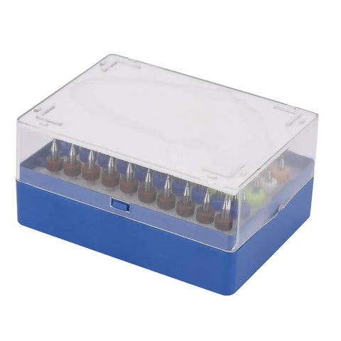 Carbide Micro Drill Bits Kit For PCB Drilling And Jewelry Engraving Pro Grade Precision in clear case with blue base