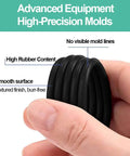 Close-up of black rubber O-ring held between fingers; part of 225-piece kit with 20 sizes for plumbing seals