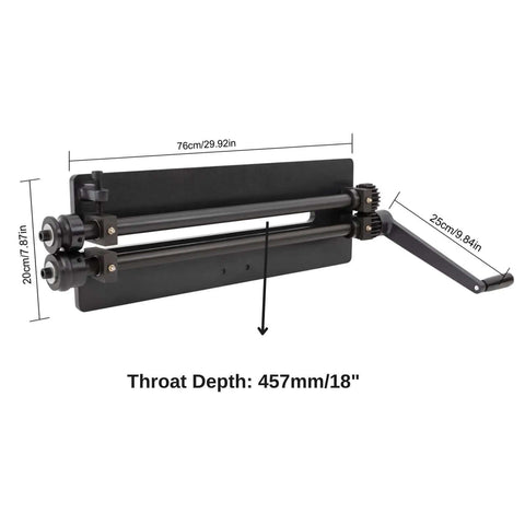 Bead Roller Sheet Metal Machine 18 Inch With 6 Die Sets Rotary Beading Tool dimensions diagram
