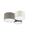 Three-Light Semi-Flush Drum Ceiling Light With Dimmable LED, Sleek Fabric Shades In White, Gray, And Cappuccino