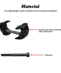 Titanium Seatpost Ear Clamp Kit For Oval Carbon Rails 7x9 Bolt CNC Machined Aluminum Clamp, featuring titanium bolt and clamp.