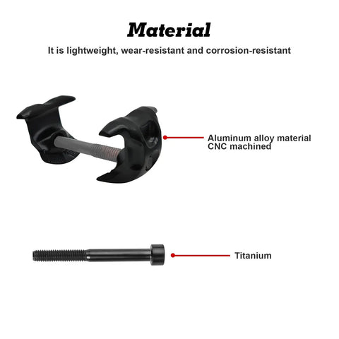 Titanium Seatpost Ear Clamp Kit For Oval Carbon Rails 7x9 Bolt CNC Machined Aluminum Clamp, featuring titanium bolt and clamp.