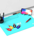 Dope Heat Resistant Silicone Soldering Mat For Electronics Repair Large Anti Static Work Pad with tools and RF4 branding.
