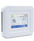 US4010 Single Stage RTU Zoning Room Controller With Versatile HVAC Compatibility And Color Touchscreen Display For Easy Modulating Heating And Cooling Control No Fuss Setup Today, white wall-mounted touchscreen HVAC controller