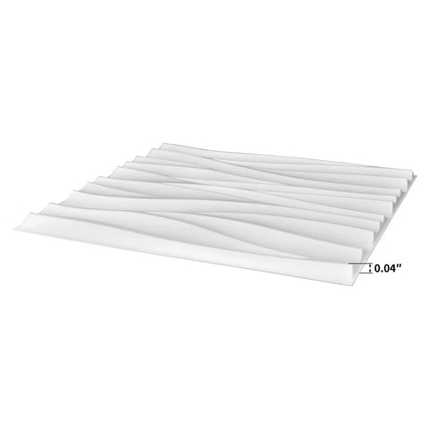 Wavy White PVC Wall Panels Pack Of 12, 19.7x19.7 Inches, Lightweight And Fire Resistant, DIY Friendly 32 Sq Ft Coverage, side view