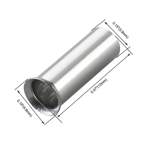 100 Pack AWG 10 6mm2 Copper Crimp Connectors Non Insulated Ferrule Pin Terminals EN6012 Tin Plated Copper 12mm