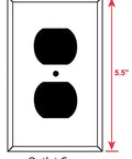 Big Boy Dimensions Oversized Metal Switch Plate Cover Single Gang Outlet Wall Plate With A Dope White And Grey Marble Granite Print dimensions drawing