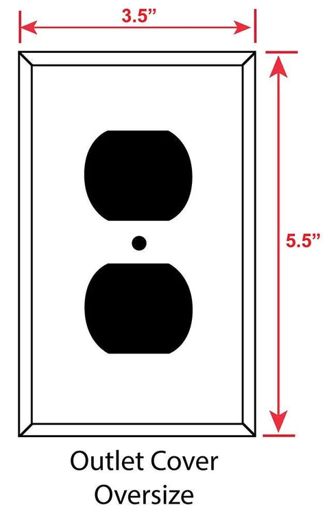 Big Boy Dimensions Oversized Metal Switch Plate Cover Single Gang Outlet Wall Plate With A Dope White And Grey Marble Granite Print dimensions drawing