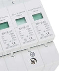 4P Anti Thunder Surge Arrester 385VAC For Automation Control System With Dual Thermal Magnetic Protection Instantly Interrupts Fault Currents In Milliseconds 20KA Rating Beefed Up Heavy Duty Surge Shield For Safe Wiring And Equipment white 4-module unit