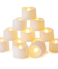 Auto On Daily Flameless LED Tealight Candles With Built In 6 Hour Timer 12 Pack Battery Operated No Remote Set It And Forget It
