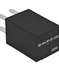 Ultra Micro ISO Automotive Relay Pack of 6, 12V DC, 20A SPNO, black, high temp resistant, compact design for tight spaces.
