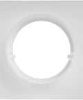 Front view of 4 Inch Plastic Duct Connector Flange For HVAC Ventilation System, Straight Vent Pipe Plate, ABS Plastic, Easy Install.