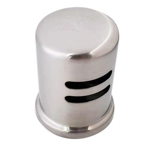 Solid Brass Air Gap Cap Kit With Flange And Plastic Body Skirted Design 1 3/4 Inch Cap Diameter 2 3/4 Inch Cap Height Flush Mount Dishwasher Overflow Shield For Sink
