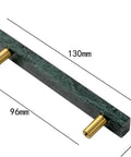 Next Level Home Styling With Top Shelf Green Marble Drawer Knobs 2 Pack 96 Mm Center To Center measuring 130 mm long.
