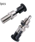Heavy Duty Stainless Steel Ball Nose Spring Plunger, Self Locking Retractable Indexing Pin With M16 Thread, Pro Grade Push Fit Knob Tool in 2 Pcs
