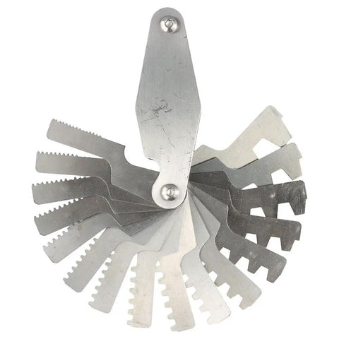 Sixteen Piece 29 Degree Acme Screw Pitch Gauge Stainless Steel For Pro Grade T Thread Pitch Measurement And Lathe Tool Setup