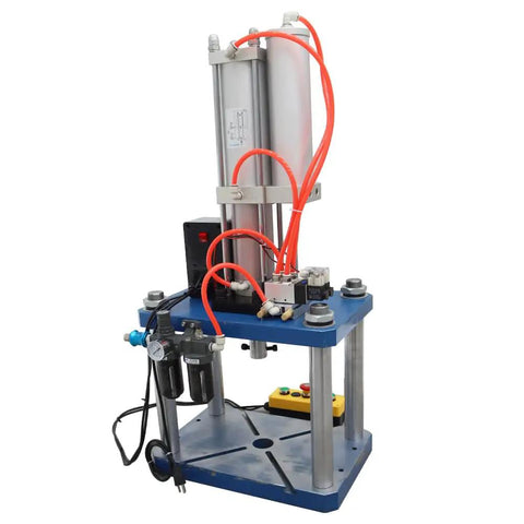 Tough As Nails Pneumatic Punch Press Machine with digital display controller and adjustable stroke for metal hole punching.