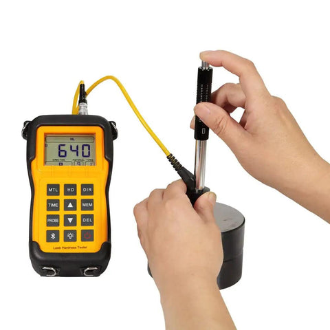 Portable Leeb Hardness Tester LM100 With D Type Impact Device And D Test Block, Measures HB HRC HRB HV HS HL And Sigma B, Easy One Click Conversion, USB Data View Software, 100 Data Groups Storage, Shop Floor Ready Calibration Block